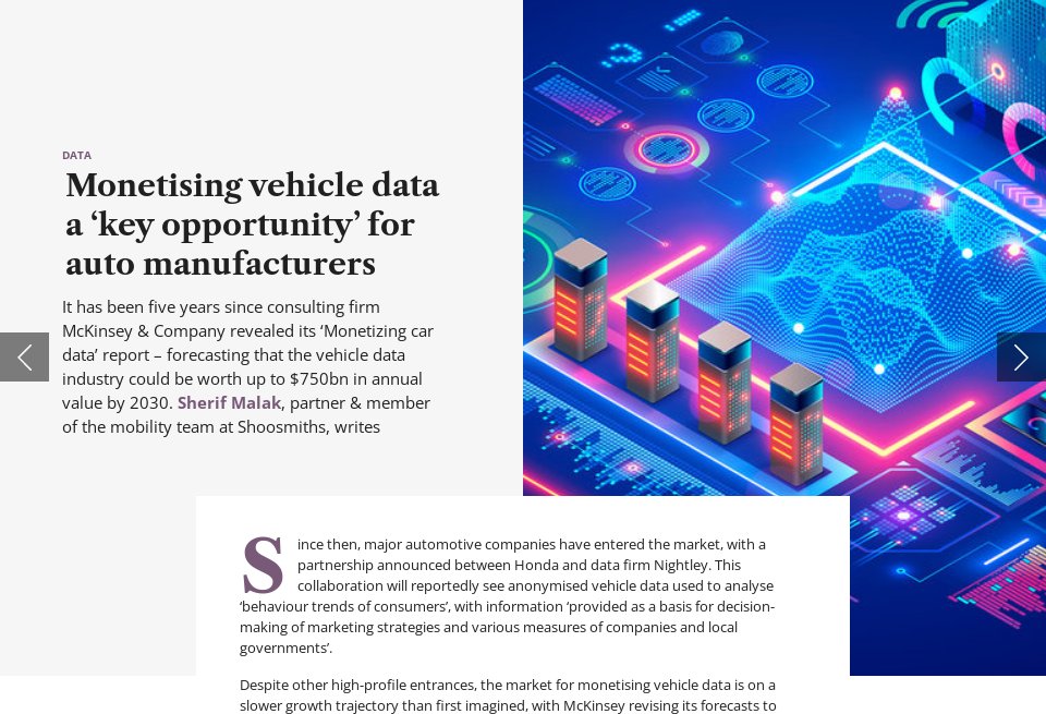 vehicle data a ‘key opportunity’ for auto manufacturers MF