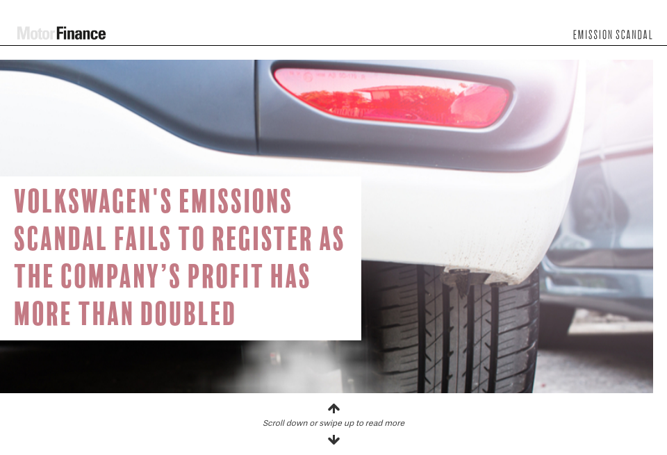 Volkswagen's emissions scandal fails to register as the company’s