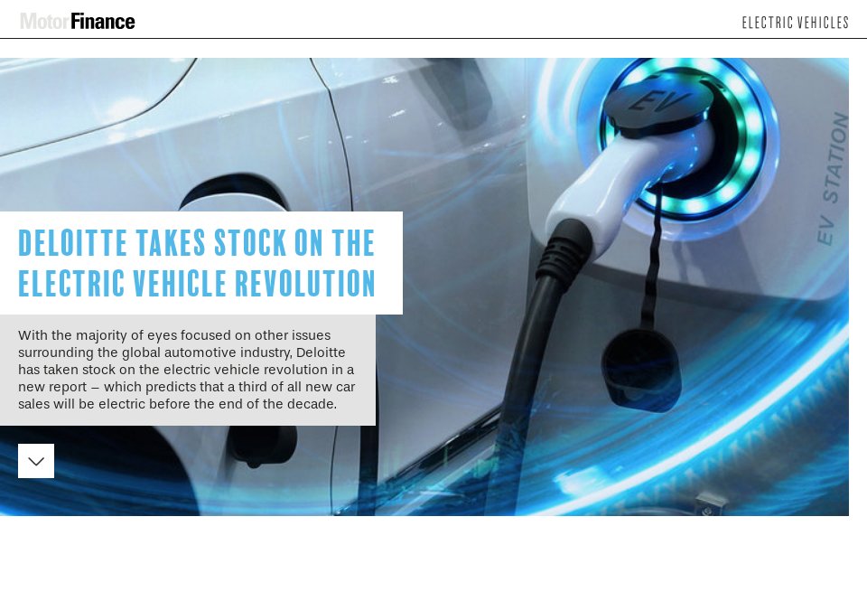 Deloitte takes stock on the electric vehicle revolution Motor Finance